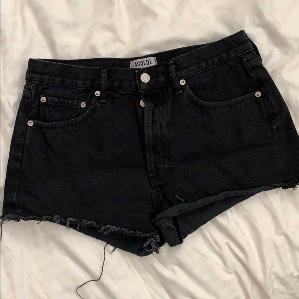 Agolde Black Denim Shorts